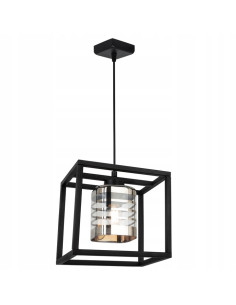 Lampa wisząca HELIX CAGE 3D – nowoczesna, szklana dekoracja w odcieniach srebra, czerni, szarości i bezbarwnego. 2