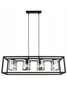 Lampa wisząca HELIX CAGE z 4 kloszami – elegancka i nowoczesna do salonu, biura, sypialni, regulowana wysokość.