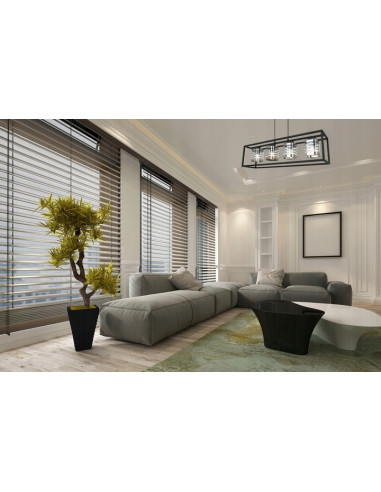 Lampa wisząca HELIX CAGE z 4 kloszami – elegancka i nowoczesna do salonu, biura, sypialni, regulowana wysokość.