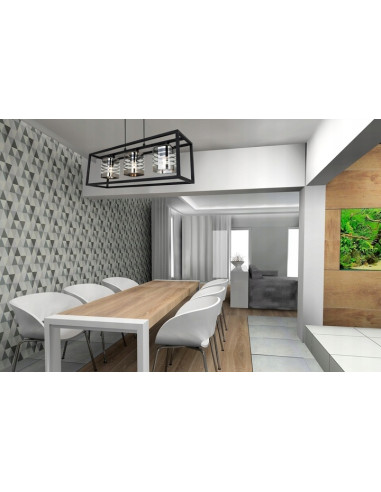 Lampa wisząca HELIX CAGE, nowoczesny design, 3 źródła E27, regulowana długość, eleganckie metalowe klosze srebrno-czarne