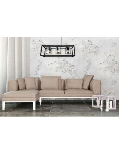 Lampa wisząca HELIX CAGE, nowoczesny design, 3 źródła E27, regulowana długość, eleganckie metalowe klosze srebrno-czarne