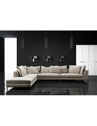 Lampa wisząca TUBA na okrągłej podsufitce - nowoczesne oświetlenie do biura, jadalni i salonu w kolorze czarnym