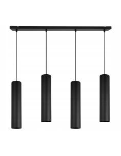 Lampa sufitowa TUBA z regulacją, czarna, 4x GU10, minimalistyczny design do biura i kuchni - marka Light Home