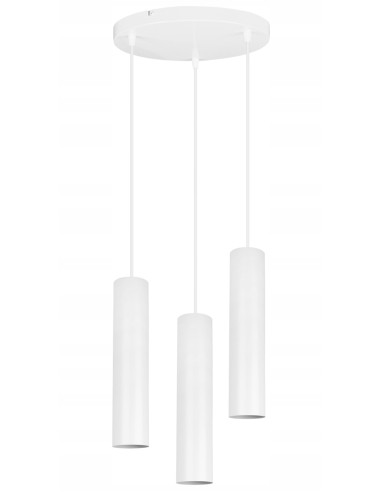 Lampa wisząca TUBA z cylindrycznymi kloszami - elegancki design, regulowana wysokość, 3 źródła światła GU10