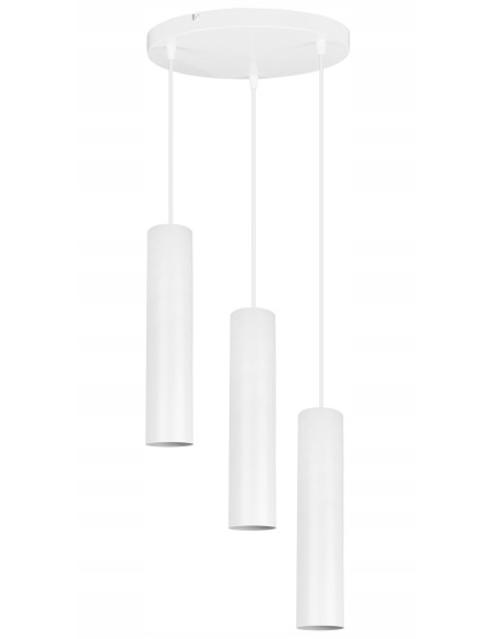Lampa wisząca TUBA z cylindrycznymi kloszami - elegancki design, regulowana wysokość, 3 źródła światła GU10