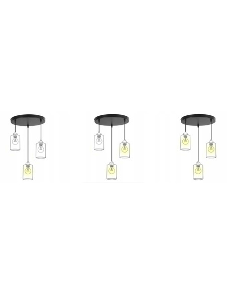 Lampa wisząca TUBA z cylindrycznymi kloszami - elegancki design, regulowana wysokość, 3 źródła światła GU10