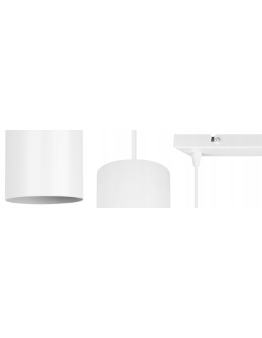Lampa wisząca TUBA GU10 - nowoczesny design w białym kolorze do salonu, jadalni i biura