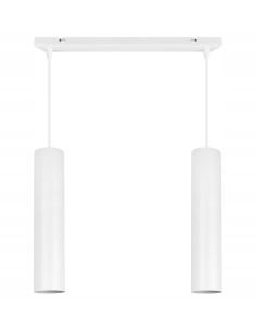 Elegancka lampa sufitowa TUBA GU10 z metalowymi kloszami - nowoczesne oświetlenie do kuchni i jadalni w białym kolorze