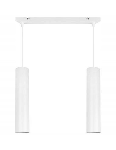 Elegancka lampa sufitowa TUBA GU10 z metalowymi kloszami - nowoczesne oświetlenie do kuchni i jadalni w białym kolorze