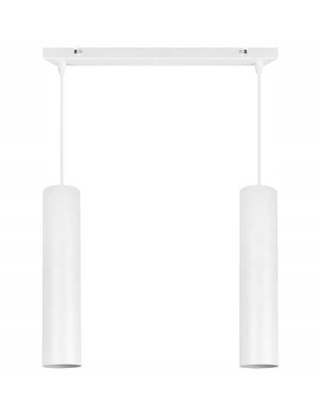 Elegancka lampa sufitowa TUBA GU10 z metalowymi kloszami - nowoczesne oświetlenie do kuchni i jadalni w białym kolorze