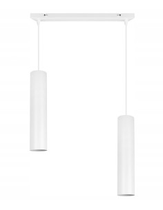 Elegancka lampa sufitowa TUBA GU10 z metalowymi kloszami - nowoczesne oświetlenie do kuchni i jadalni w białym kolorze 2