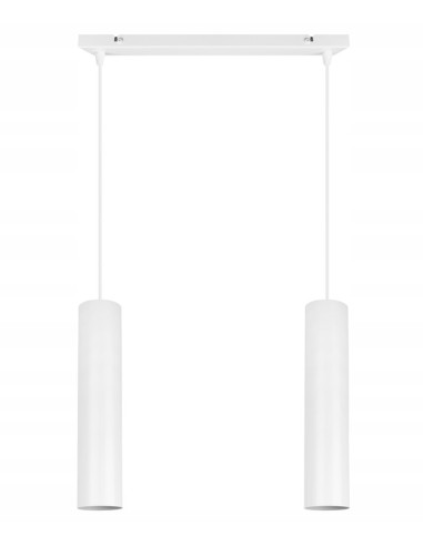 Elegancka lampa sufitowa TUBA GU10 z metalowymi kloszami - nowoczesne oświetlenie do kuchni i jadalni w białym kolorze