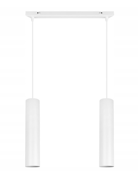 Elegancka lampa sufitowa TUBA GU10 z metalowymi kloszami - nowoczesne oświetlenie do kuchni i jadalni w białym kolorze