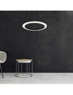 Lampa wisząca LED COSMO 24W z regulacją, okrągła biała/czarna, nowoczesna do salonu i biura 2