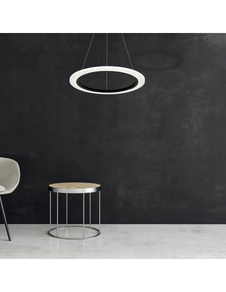 Lampa wisząca LED COSMO 24W z regulacją, okrągła biała/czarna, nowoczesna do salonu i biura