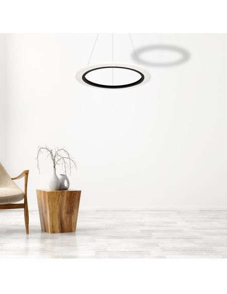 Lampa wisząca LED COSMO 24W z regulacją, okrągła biała/czarna, nowoczesna do salonu i biura