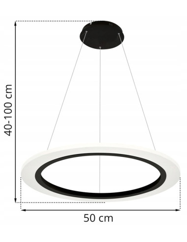 Lampa wisząca LED COSMO 24W z regulacją, okrągła biała/czarna, nowoczesna do salonu i biura
