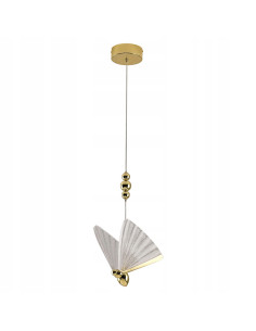 Lampa wisząca Mariposa z LED, kryształowe skrzydła, zmienna barwa światła, elegancka do biura i salonu