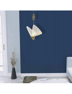 Lampa wisząca Mariposa z LED, kryształowe skrzydła, zmienna barwa światła, elegancka do biura i salonu 2