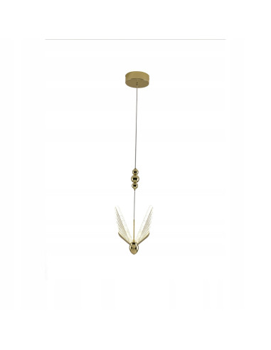Lampa wisząca Mariposa z LED, kryształowe skrzydła, zmienna barwa światła, elegancka do biura i salonu