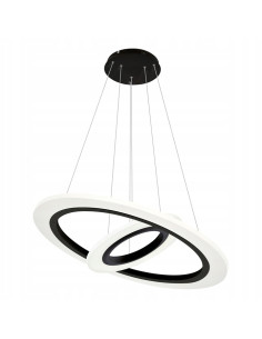 Lampa wisząca COSMO LED z regulacją, podwójne pierścienie w białym i czarnym – nowoczesne oświetlenie do wnętrz