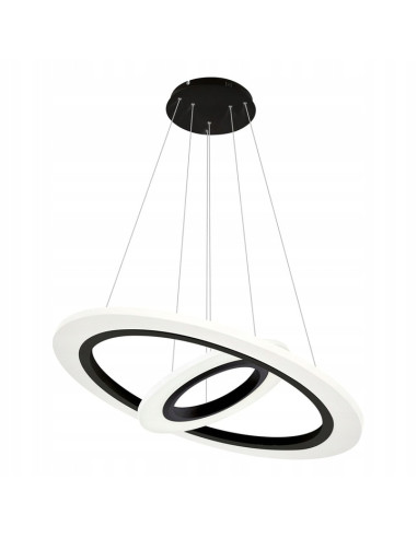 Lampa wisząca COSMO LED z regulacją, podwójne pierścienie w białym i czarnym – nowoczesne oświetlenie do wnętrz