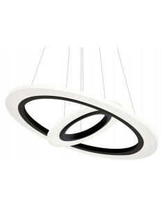 Lampa wisząca COSMO LED z regulacją, podwójne pierścienie w białym i czarnym – nowoczesne oświetlenie do wnętrz 2