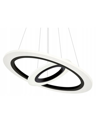 Lampa wisząca COSMO LED z regulacją, podwójne pierścienie w białym i czarnym – nowoczesne oświetlenie do wnętrz