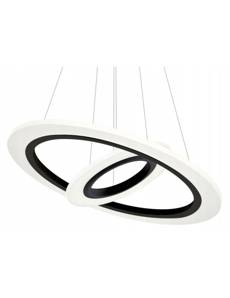Lampa wisząca COSMO LED z regulacją, podwójne pierścienie w białym i czarnym – nowoczesne oświetlenie do wnętrz