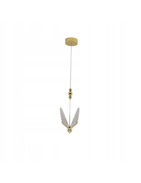 Lampa wisząca Mariposa z LED, kryształowe skrzydła, zmienna barwa światła, elegancka do biura i salonu