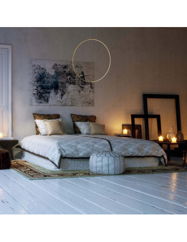 Lampa Wisząca LED MIRROR w Złotym Okręgu – Nowoczesne Oświetlenie do Wnętrz i Łazienek