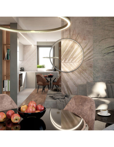 Lampa Wisząca LED MIRROR w Złotym Okręgu – Nowoczesne Oświetlenie do Wnętrz i Łazienek