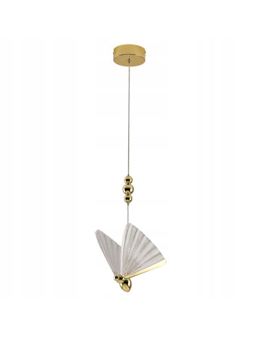 Lampa wisząca Mariposa z LED, kryształowe skrzydła, zmienna barwa światła, elegancka do biura i salonu
