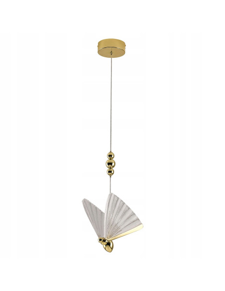 Lampa wisząca Mariposa z LED, kryształowe skrzydła, zmienna barwa światła, elegancka do biura i salonu