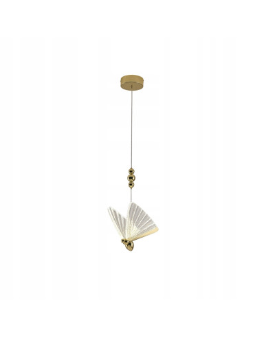 Lampa wisząca Mariposa z LED, kryształowe skrzydła, zmienna barwa światła, elegancka do biura i salonu