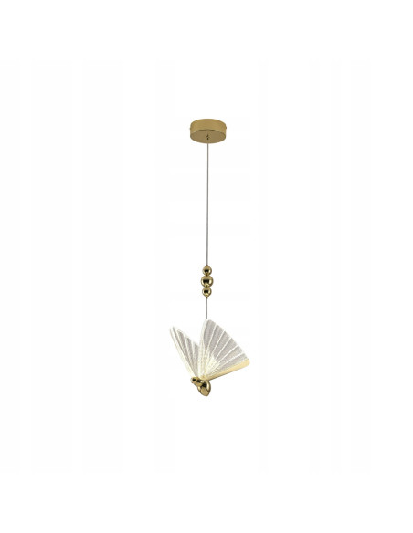 Lampa wisząca Mariposa z LED, kryształowe skrzydła, zmienna barwa światła, elegancka do biura i salonu