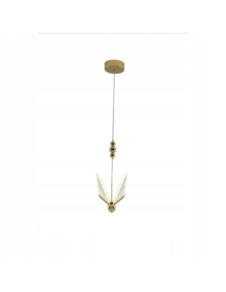 Lampa wisząca Mariposa z LED, kryształowe skrzydła, zmienna barwa światła, elegancka do biura i salonu
