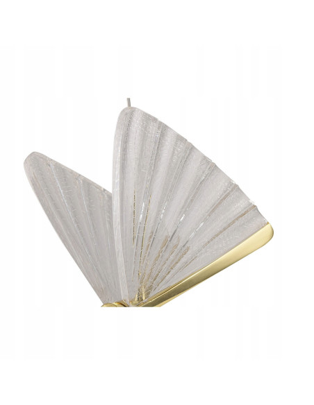 Lampa wisząca Mariposa z LED, kryształowe skrzydła, zmienna barwa światła, elegancka do biura i salonu