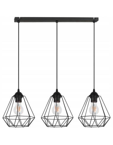 Lampa wisząca EDISON 60W na belce - nowoczesne oświetlenie do biura, jadalni, kuchni i salonu w trzech kolorach