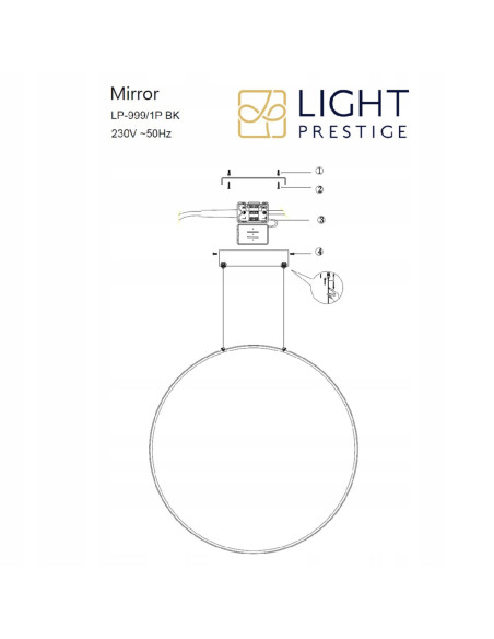 Lampa Wisząca LED MIRROR w Złotym Okręgu – Nowoczesne Oświetlenie do Wnętrz i Łazienek