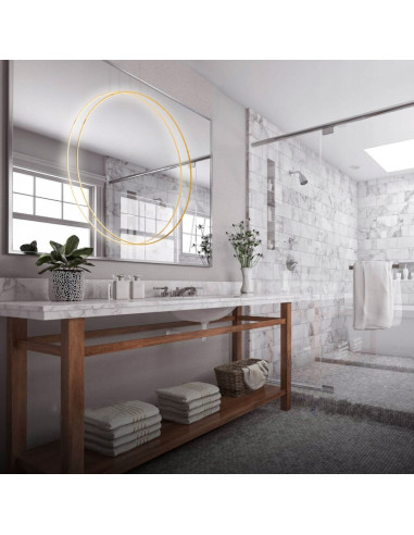 Lampa Wisząca LED MIRROR w Złotym Okręgu – Nowoczesne Oświetlenie do Wnętrz i Łazienek