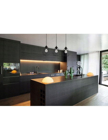 Lampa wisząca EDISON 60W na belce - nowoczesne oświetlenie do biura, jadalni, kuchni i salonu w trzech kolorach