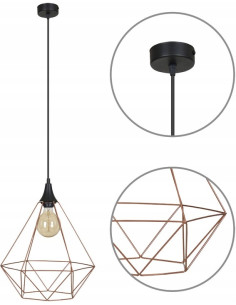 Lampa wisząca EDISON w miedzianym kloszu - nowoczesny akcent do biura, restauracji i eleganckich wnętrz. 2