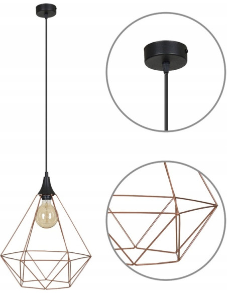 Lampa wisząca EDISON w miedzianym kloszu - nowoczesny akcent do biura, restauracji i eleganckich wnętrz.