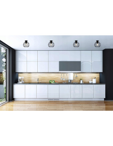 Plafon EDISON w stylu loftowym z okrągłym kloszem, czarny metal, 1xE27 60W - idealny do salonu i biura