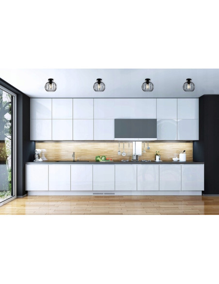 Plafon EDISON w stylu loftowym z okrągłym kloszem, czarny metal, 1xE27 60W - idealny do salonu i biura