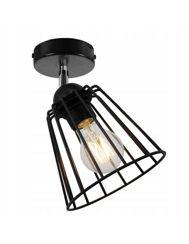 Lampa EDISON loftowa z regulowaną rączką, czarna metalowa, 25 cm – nowoczesne oświetlenie do korytarza i biura