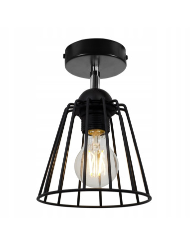 Lampa EDISON loftowa z regulowaną rączką, czarna metalowa, 25 cm – nowoczesne oświetlenie do korytarza i biura