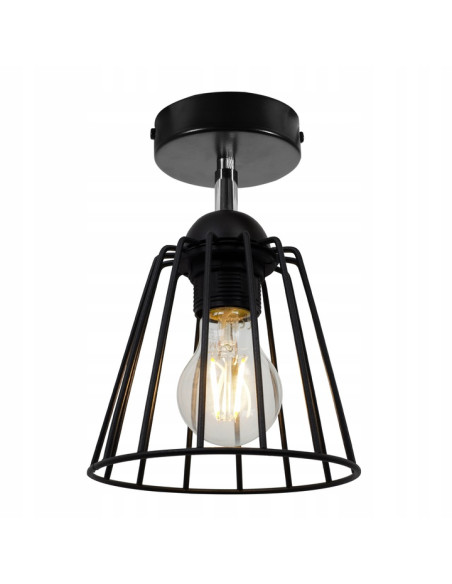 Lampa EDISON loftowa z regulowaną rączką, czarna metalowa, 25 cm – nowoczesne oświetlenie do korytarza i biura
