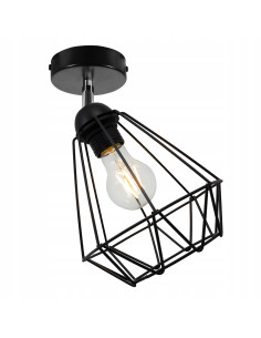 Lampa sufitowa EDISON E27 w stylu nowoczesnego diamentu - elegancki akcent do wnętrz w kolorze czarnym